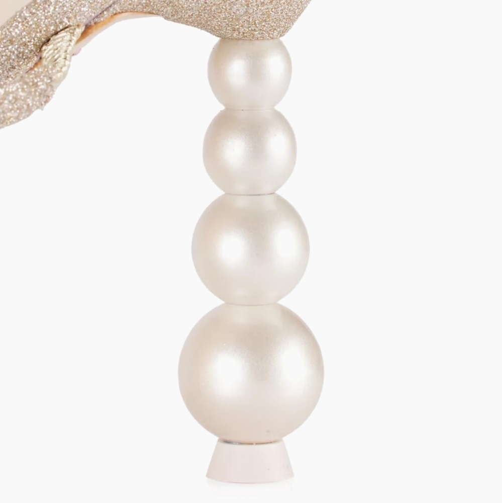 Sophia Webster Rosalind Pearl Glitter Sculptured Heel Sandals Champagne 36.5 - Picture 6 of 11